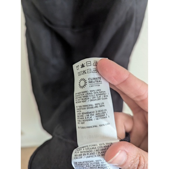 NWT Reformation Clement linen midi dress size 8 black minimalist summer - Picture 10 of 10